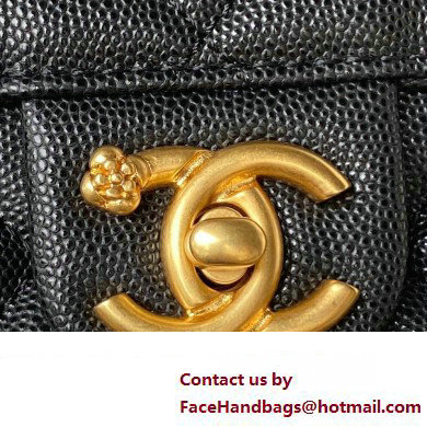 Chanel Grained Calfskin  &  Gold-Tone Metal Chain Flap Bag AS4489 Black 2023